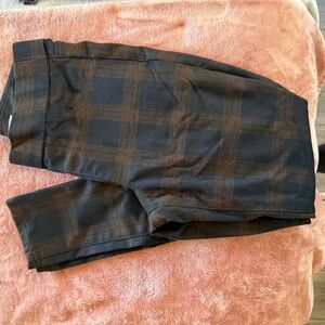 Nine West Brown Plaid Skinny Pants